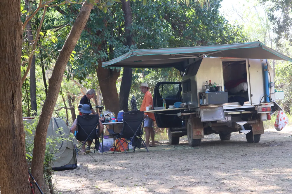 Camping in Australia swag 4wd bed
