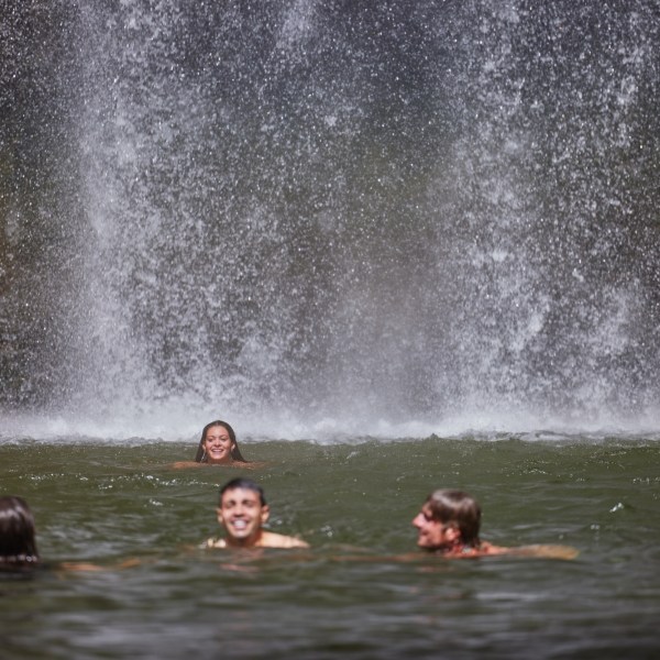 people riding skis in Milla Milla Waterfalls
